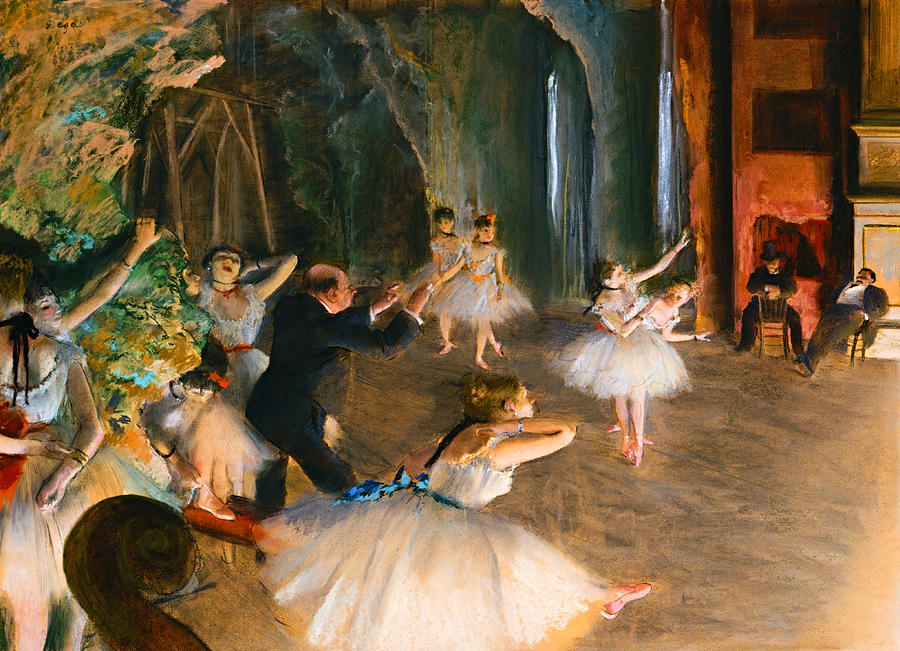 The Rehearsal on Stage circa 1874 Ballet Digital Art by Peter Ogden