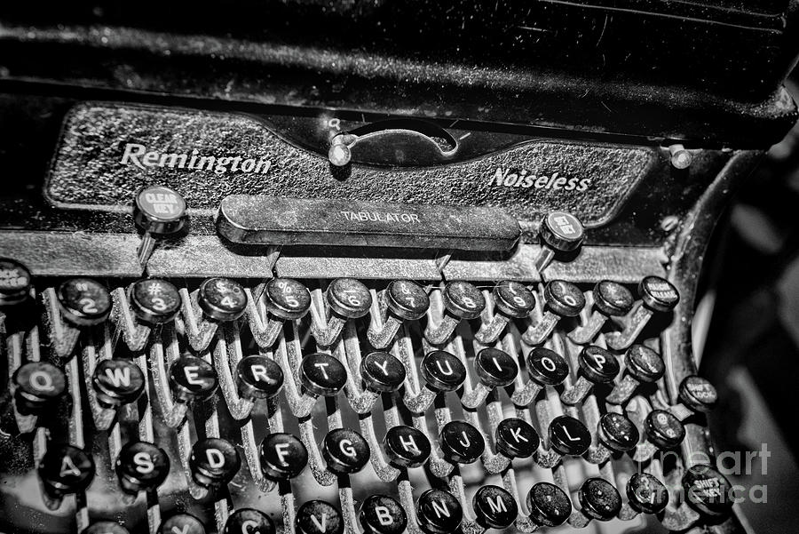Key Photograph - The Remington Noiseless Typewriter black and white by Paul Ward
