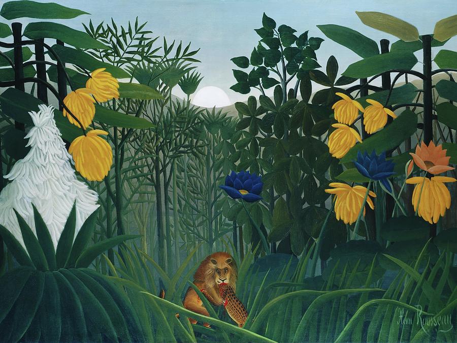 Henri Rousseau Painting - The Repast of the Lion 1907 by Henri Rousseau