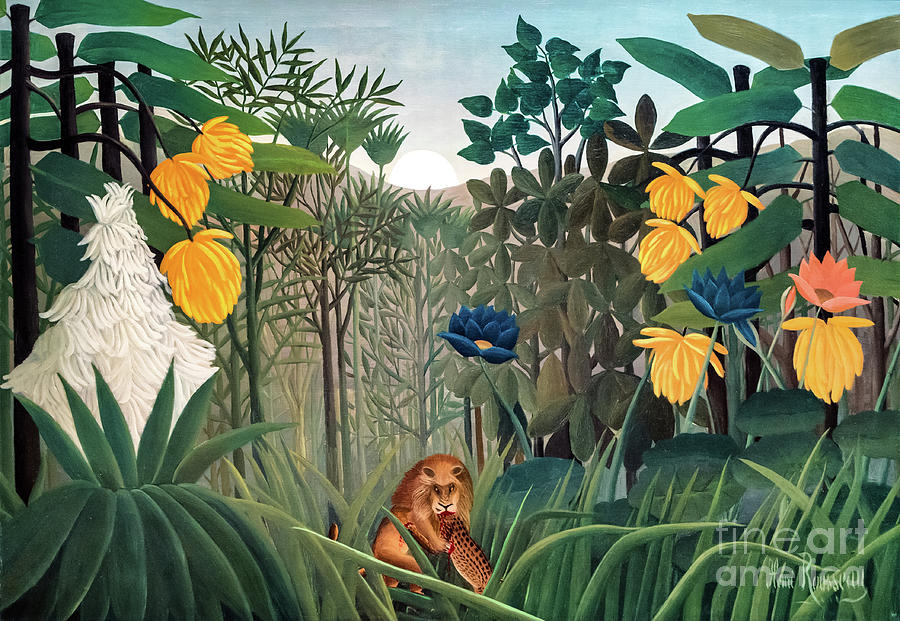 The Repast of the Lion by Henri Rousseau 1907 Painting by Henri Rousseau