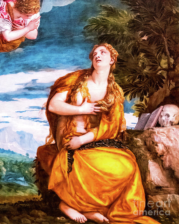 The Repentant Magdalen by Paolo Caliari 1570 Painting by Paolo Caliari