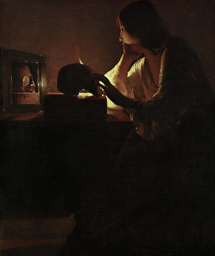 The Repentant Magdalen, circa 1635-1640 Painting by Georges de La Tour