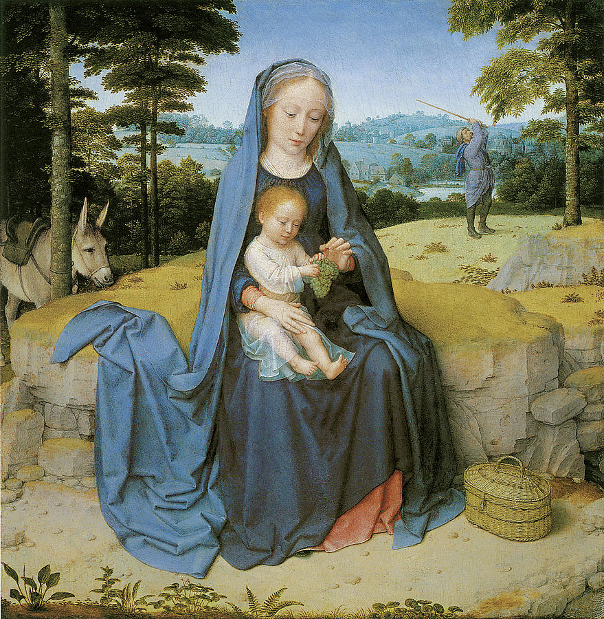 The Rest on the Flight Into Egypt 1510 Painting by Gerard David