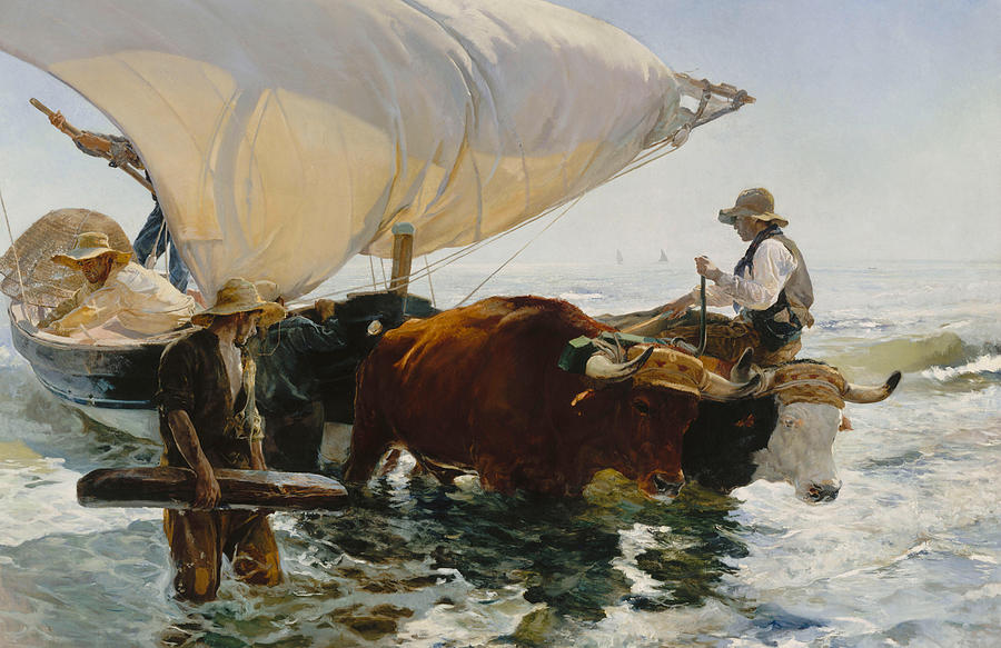 The Return From Fishing By Joaquin Sorolla Painting