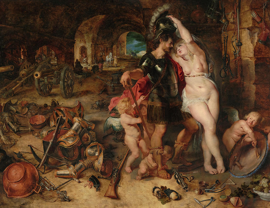 Peter Paul Rubens Painting - The Return from War, Mars Disarmed by Venus by Peter Paul Rubens and Jan Brueghel the Elder