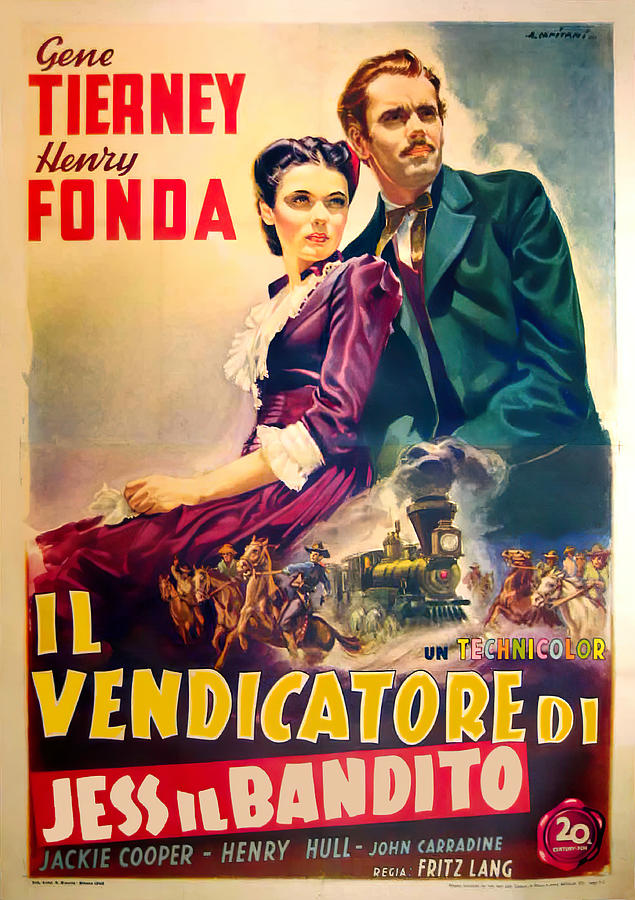 Henry Fonda Mixed Media - The Return of Frank James, 1940 - art by Alfredo Capitani by Movie World Posters