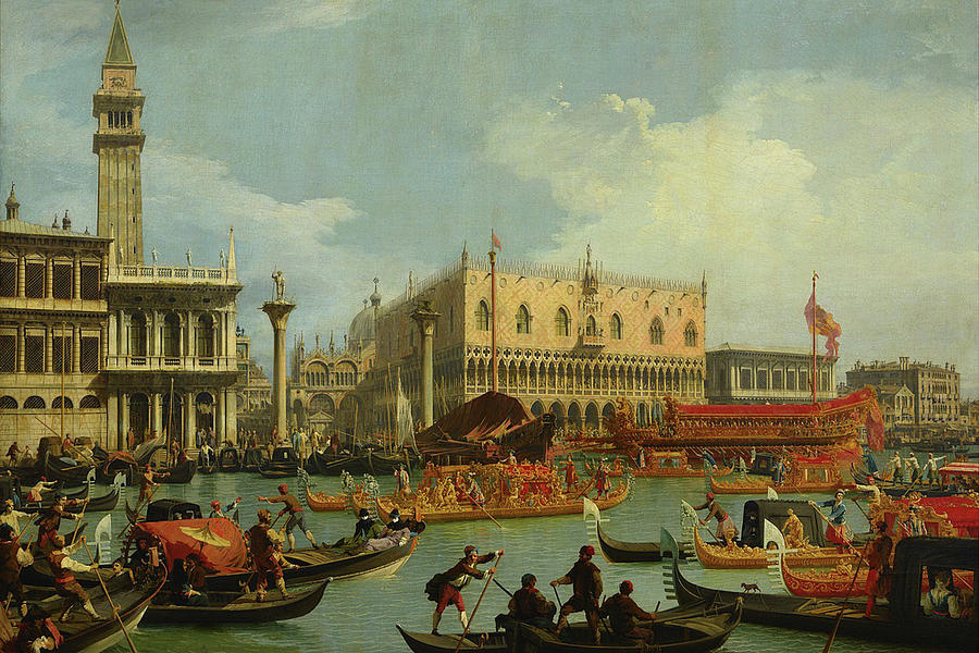 Boat Painting - The return of the Bucentaur to the Molo on Ascension Day by Canaletto