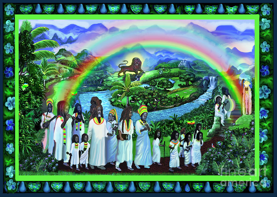Red Gold And Green Painting - The Return by Ras Jahaziel Tafari Red Gold And Green Painting - The Return by Ras Jahaziel Tafari