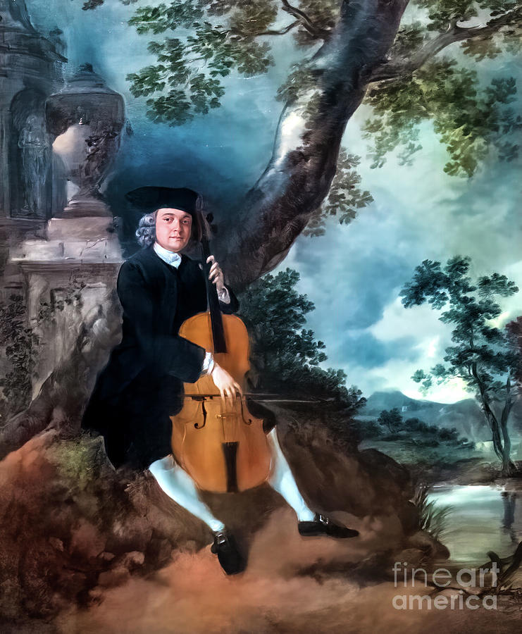 The Reverend John Chafy Playing the Violoncello in a Landscape by Thomas Gainsborough Painting by Thomas Gainsborough