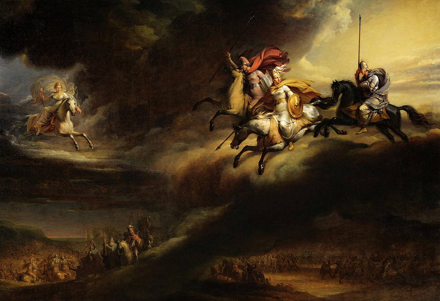 Valkyrie Painting - The Ride of the Valkyries by Johan Gustaf Sandberg