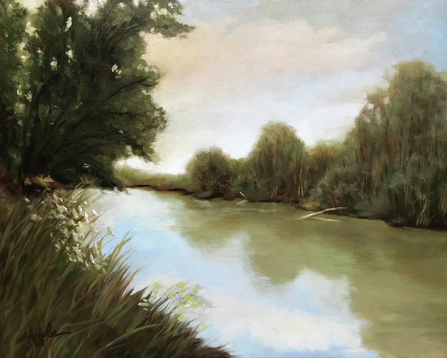 Landscape Painting - The River #1 by Linda Apple