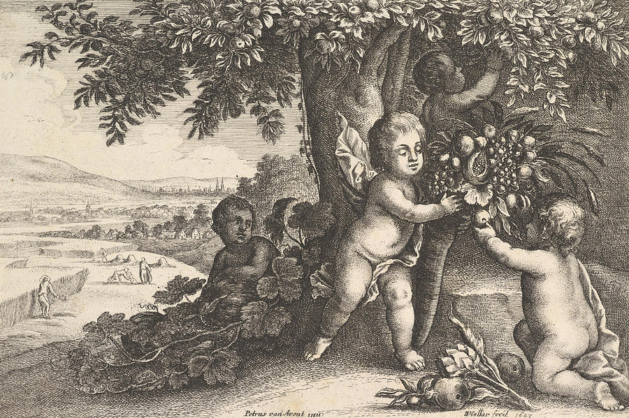 The River God and the Boys Relief by Wenceslaus Hollar