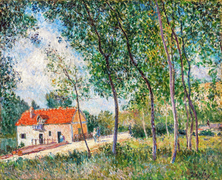 The Road from Moret to Saint-Mammes by Alfred Sisley                     Painting by Alfred Sisley