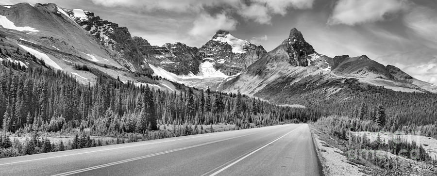 The Road Past Parker Ridge Black And White Photograph by Adam Jewell