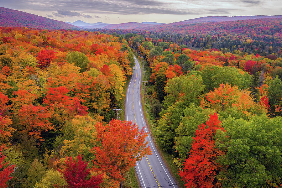 The Road to Fall Foliage in Vermont Photograph by John Rowe