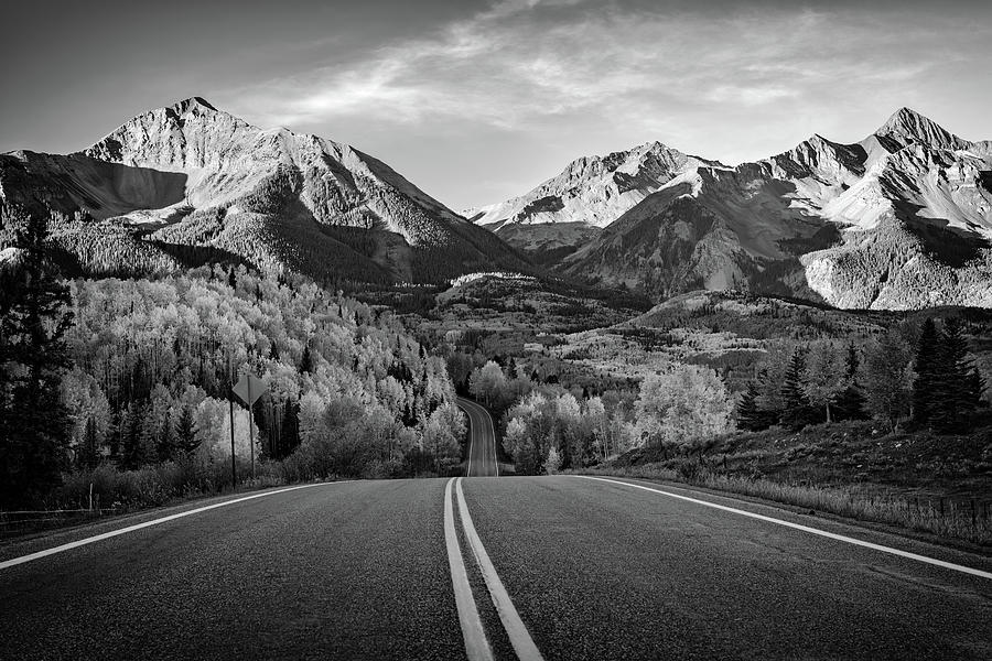 Fall Photograph - The Road to Ophir Black and White by Rick Berk