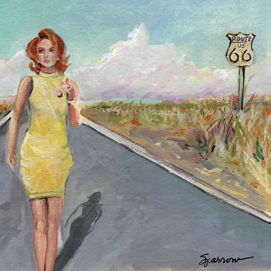 Vintage Painting - The Road Well Travel by Mary Sparrow