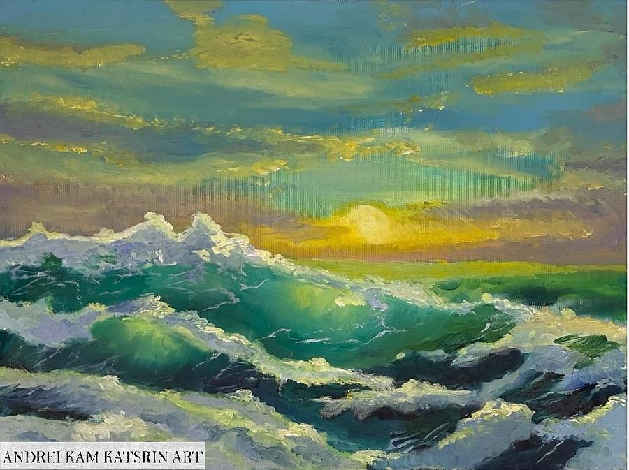 The roaring sea Painting by Andrei Kam - Fine Art America