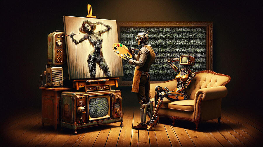 The Robot Artist Digital Art by Bill Cannon