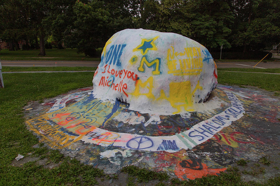 The Rock at the University of Michigan Photograph by Eldon McGraw