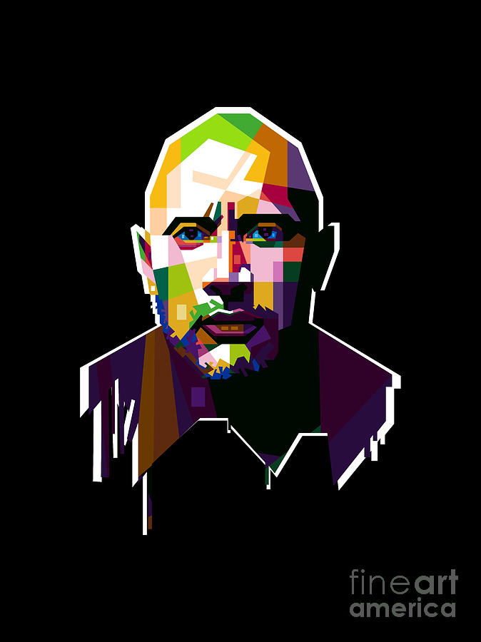 The Rock Dwayne Johnson Portrait Pop Art Digital Art by Baturaja Vector ...