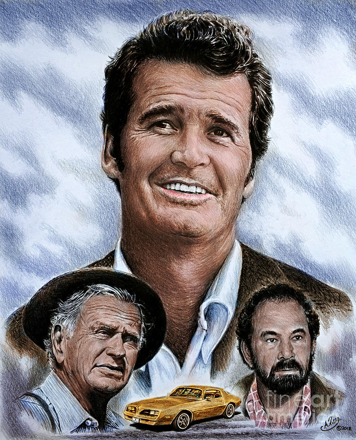 James Garner Drawing - The Rockford Files colour ver by Andrew Read