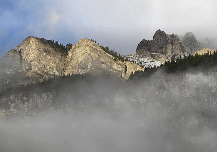 The Rockies In Fog Photograph by Stephen Vecchiotti