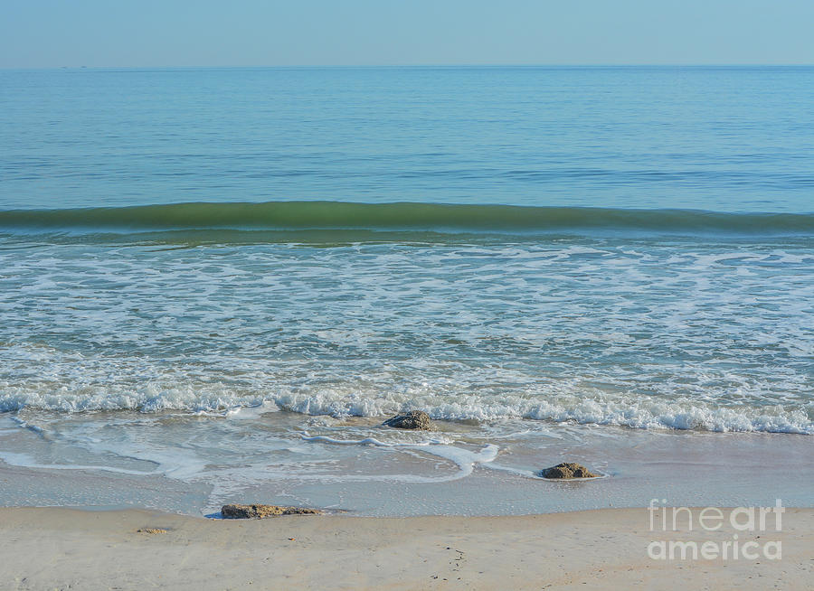 The rocky Atlantic Coast, at Marineland Beach in Marineland, Flagler ...