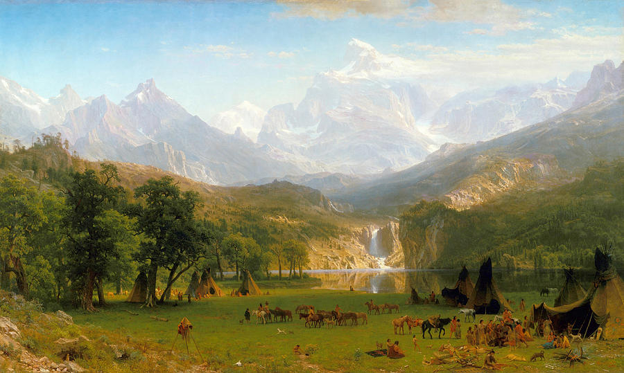 The Rocky Mountains Landers Peak - Albert Bierstadt 1863 Painting by War Is Hell Store