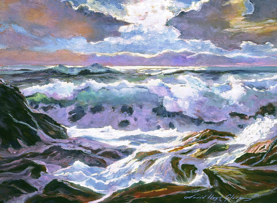 The Rocky Pacific Shore Painting by David Lloyd Glover