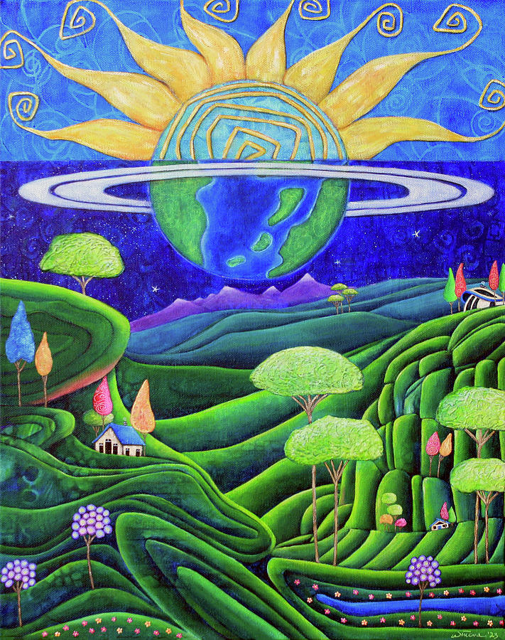 The Rolling Hills of Aetheria Painting by Winonas Sunshyne
