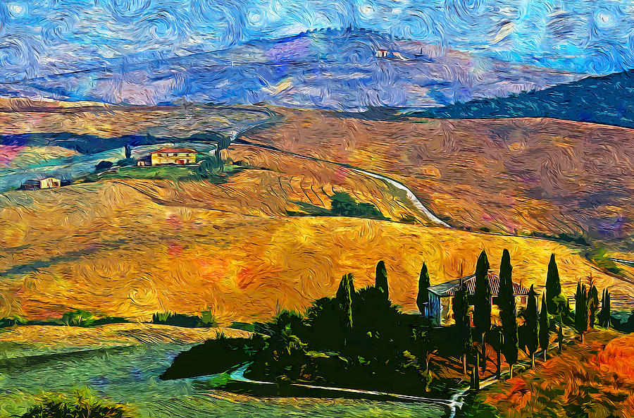 The Rolling Hills of Tuscany - 02 Painting by AM FineArtPrints