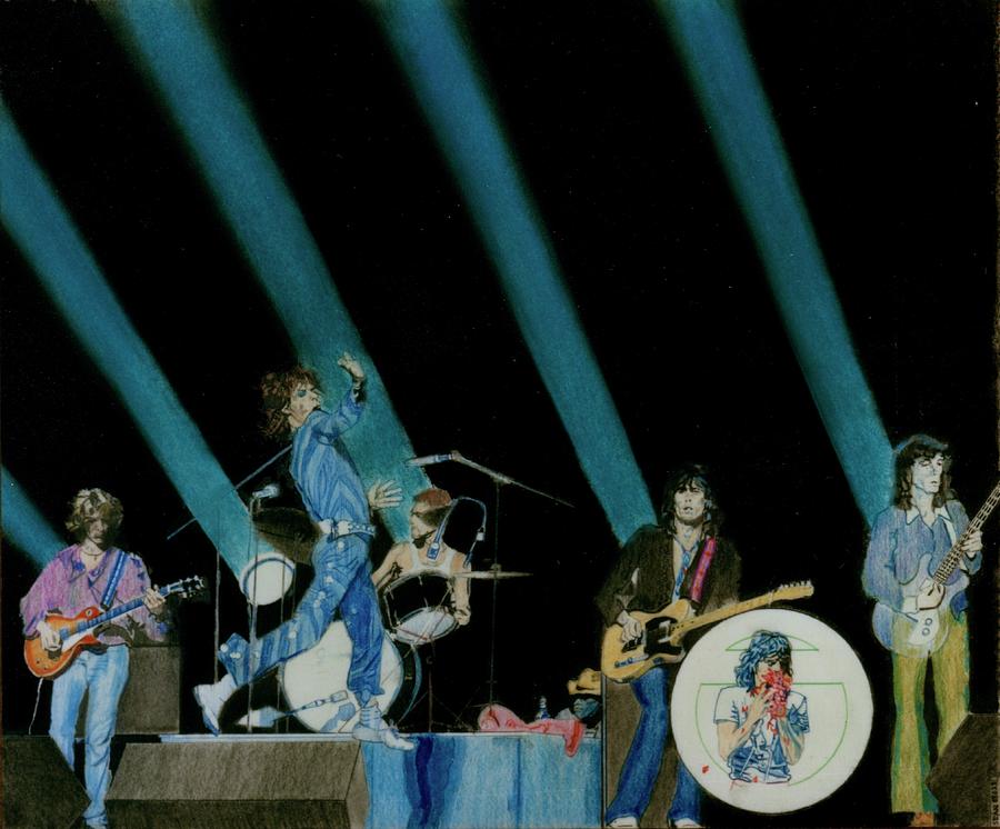 The Rolling Stones Live 1972 Drawing by Sean Connolly