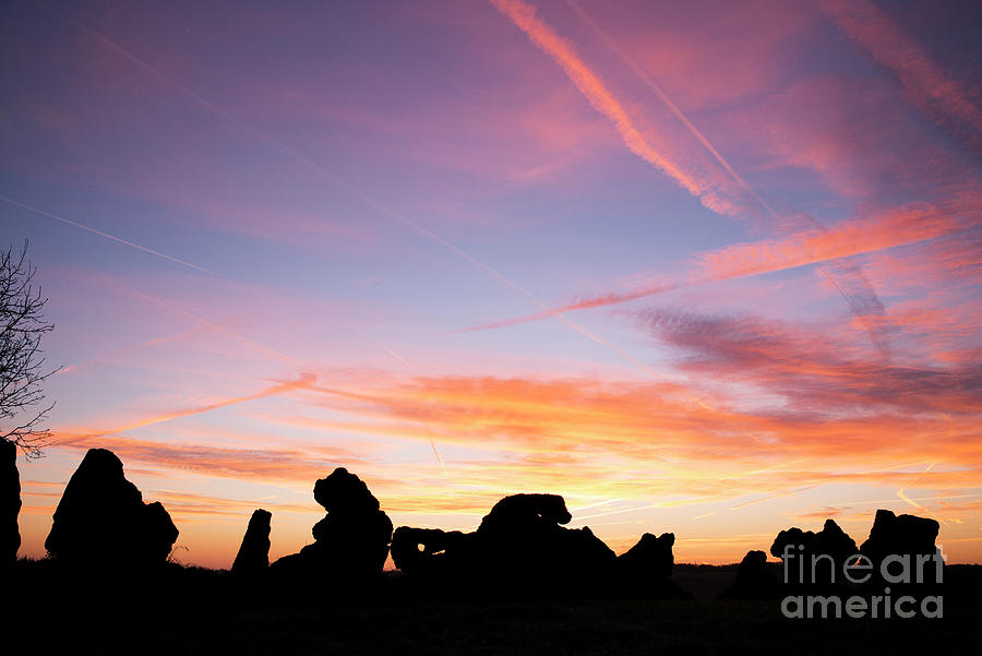 The Rollright Stones Autumn Sunrise Silhouette by Tim Gainey The Rollright Stones Autumn Sunrise Silhouette by Tim Gainey
