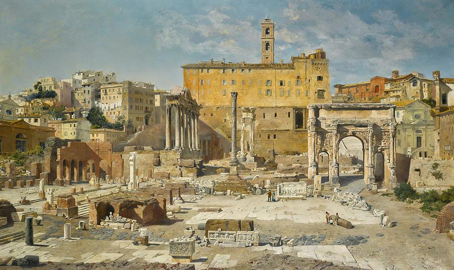 The Roman Forum art Drawing by Veronika Maria Herwegen Manini German ...