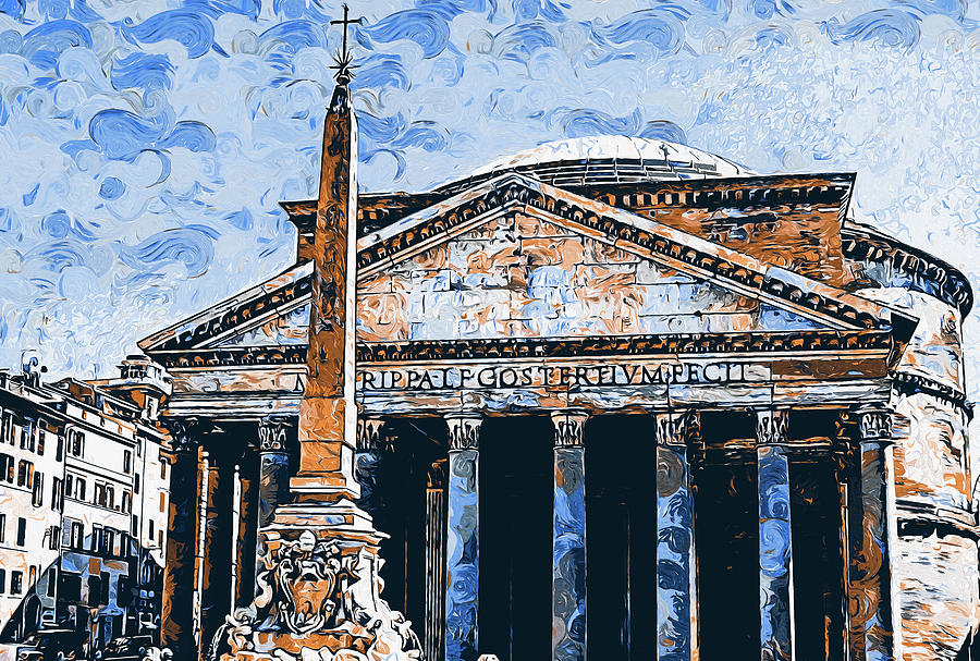 The Roman Pantheon - 11 Painting by AM FineArtPrints