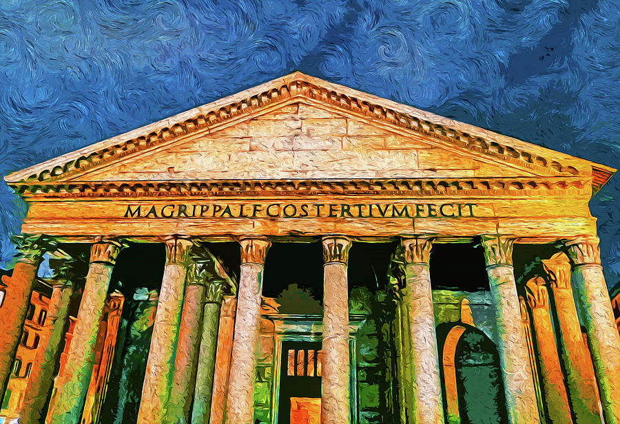 The Roman Pantheon - 12 Painting by AM FineArtPrints