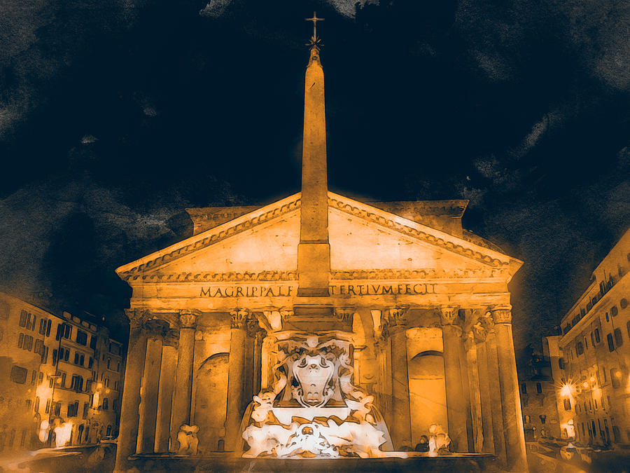 The Roman Pantheon - 13 Painting by AM FineArtPrints