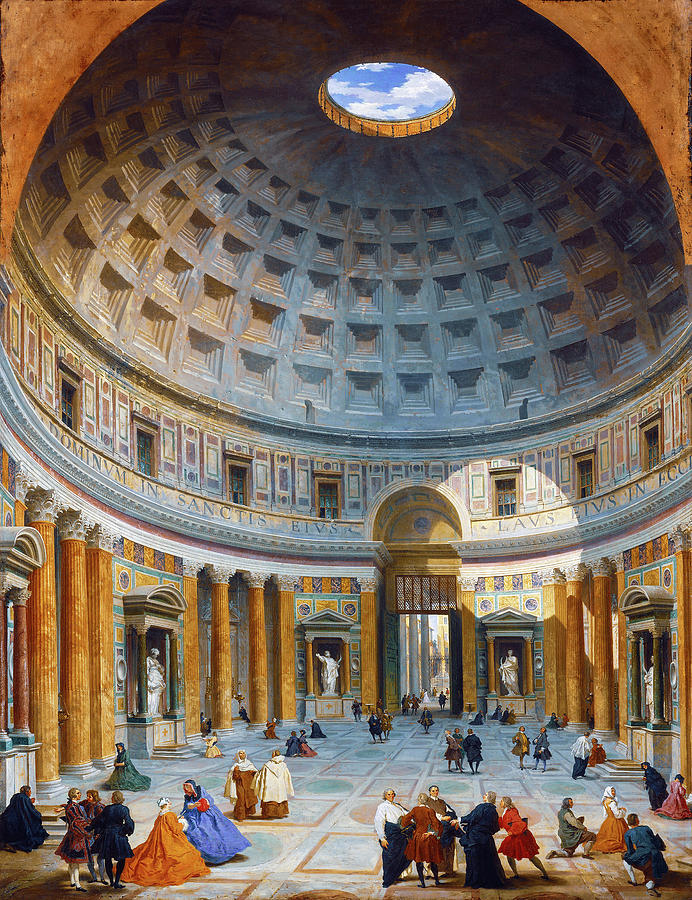 The Roman Pantheon by Giovanni Paolo Panini, 1734 Painting by AM FineArtPrints
