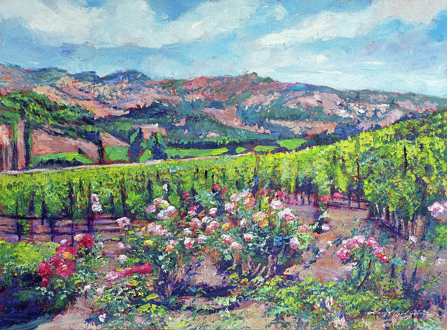The Romance Of Napa Vineyards Painting by David Lloyd Glover