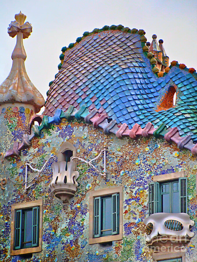 The rooftop of Casa Batllo from Paseo de Gracia Photograph by Stefano Senise The rooftop of Casa Batllo from Paseo de Gracia Photograph by Stefano Senise