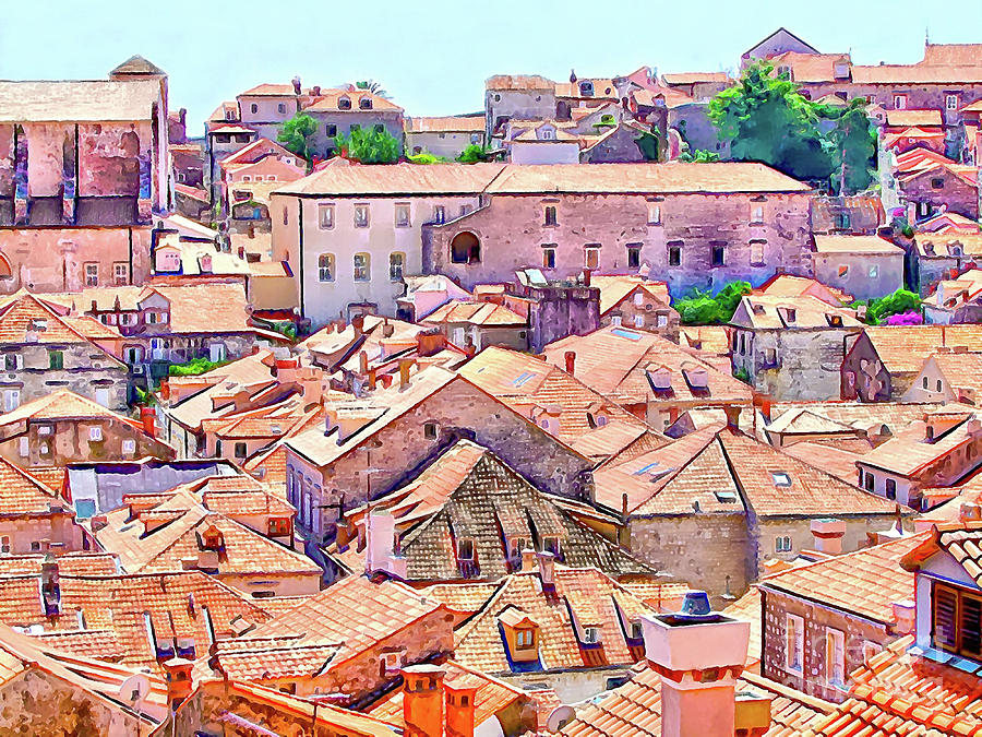 The rooftops of Dubrovnik Digital Art by Joseph Hendrix