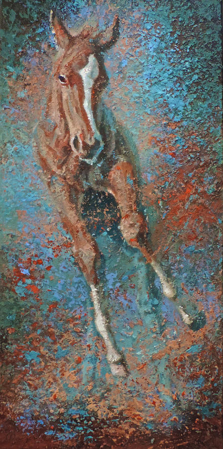 Horse Painting - The Rookie by Mia DeLode Horse Painting - The Rookie by Mia DeLode