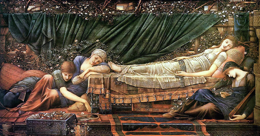 The Rose Bower from the Legend of Briar Rose 1890 Painting by Edward Burne Jones The Rose Bower from the Legend of Briar Rose 1890 Painting by Edward Burne Jones