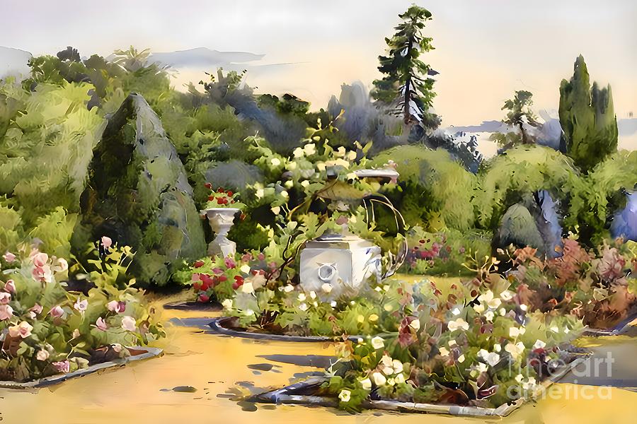 The Rose Garden at White Lodge Richmond Painting by From Natures Arms ...