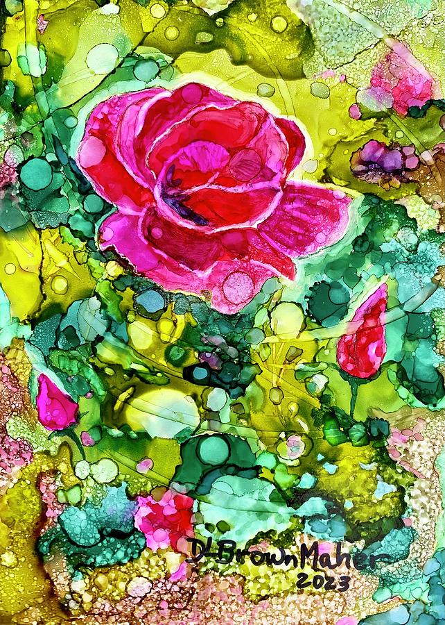 The Rose Garden Painting by Deb Brown Maher