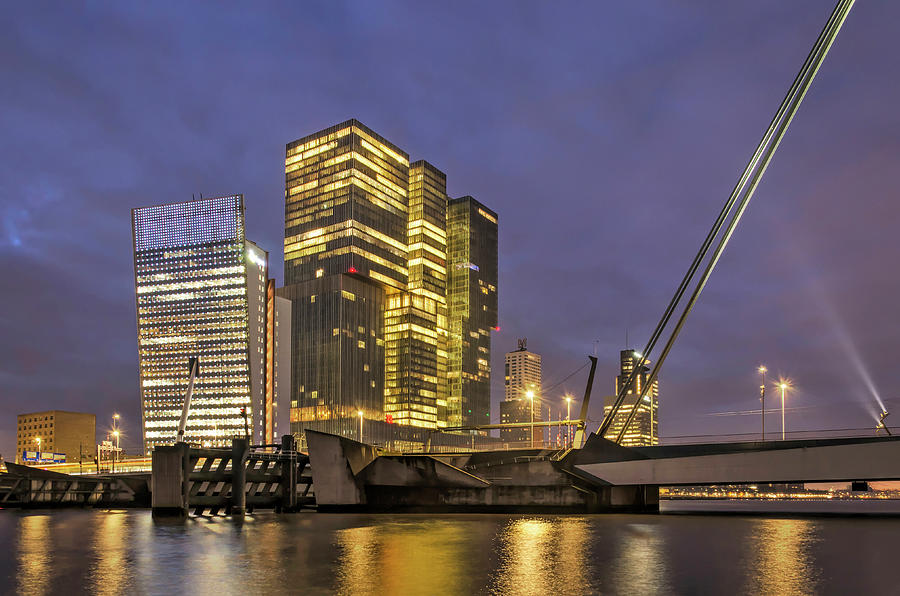 The Rotterdam in the Blue Hour Photograph by Frans Blok