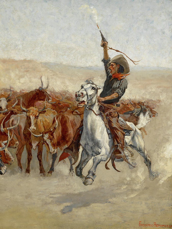 The Round Up Painting by Frederic Remington - Fine Art America