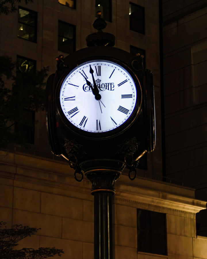 The Rousso Clock - Charlotte NC Photograph by Flees Photos