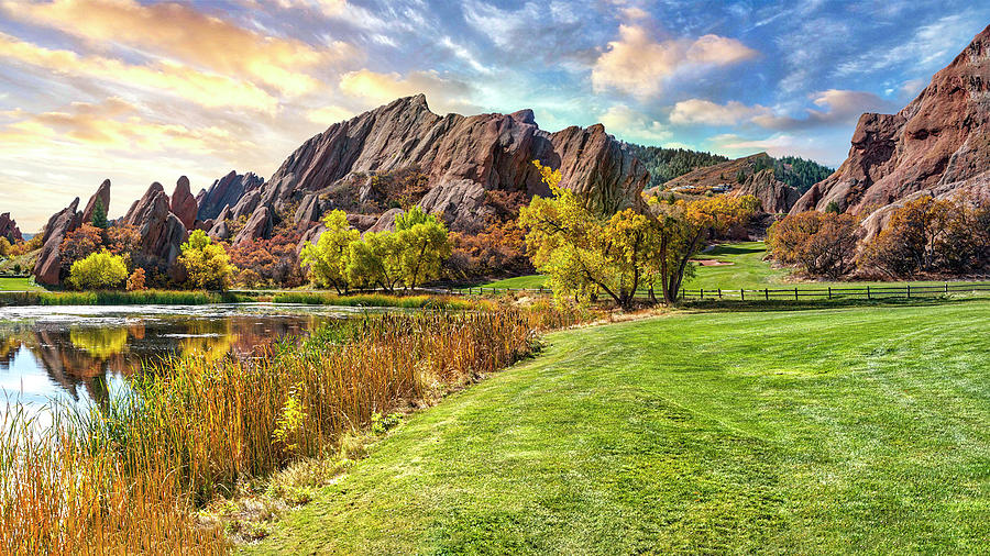 The Roxborough Arrowhead Golf Club in Littleton, Colorado- Fall Season In Roxborough State Park Park Photograph by O Lena
